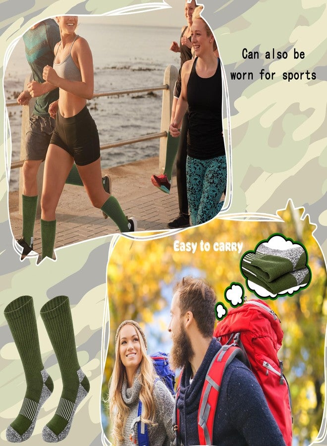 Skyebed 7 Pairs Men's Military Boot Socks - Army Green Thickened Warm Military Grade Crew Socks for Adult Working Outdoor Activities (US, Alpha, One Size, Regular, Regular, Green Thin - Style 2) - Image 5